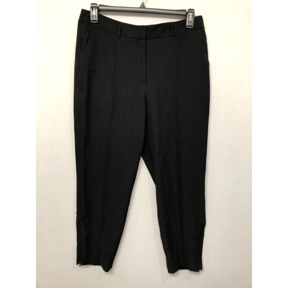 WHBM Women Relaxed Ankle Chino Pants Size 14 Black Polyester B291 -12